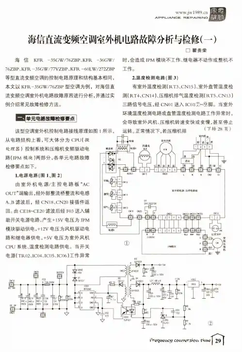 海信直流变频空调室外机电路故障分析与检修(一)