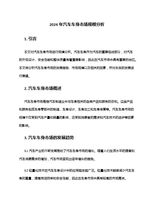 2024年汽车车身市场规模分析