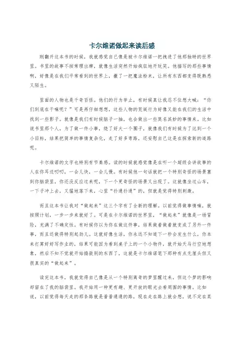 卡尔维诺做起来读后感