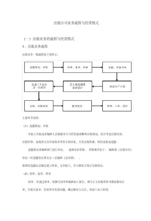 出版社业务流程与经营模式