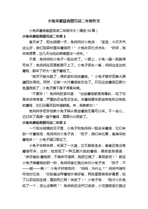 小兔采蘑菇看图写话二年级作文（精选36篇）