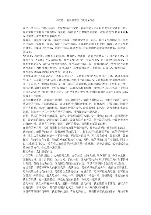 2024最新-你就是一道风景作文【优秀4篇】