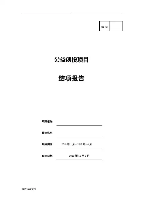 公益创投结项评估报告