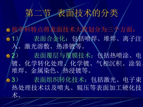 第二节  表面技术的分类