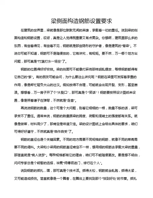 梁侧面构造钢筋设置要求
