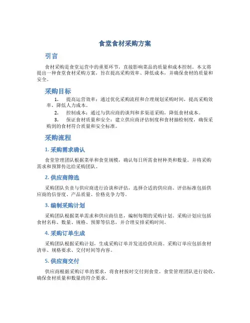 食堂食材采购方案
