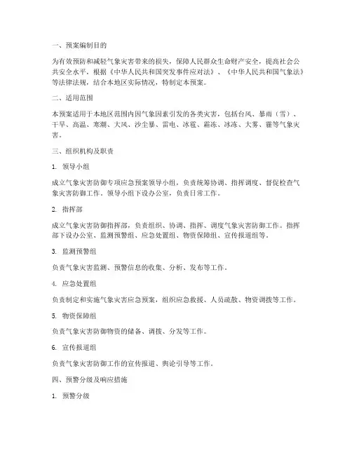 气象灾害防御专项应急预案