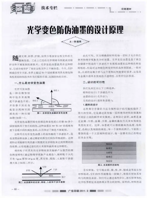 光学变色防伪油墨的设计原理