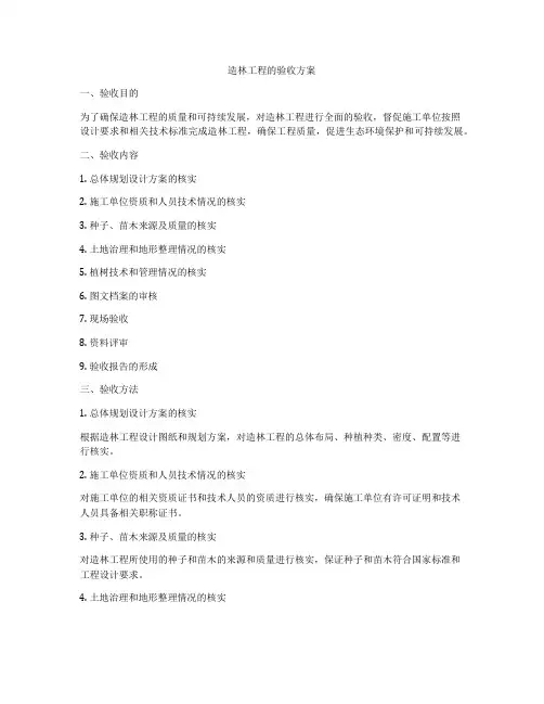 造林工程的验收方案