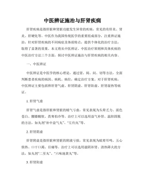中医辨证施治与肝肾疾病