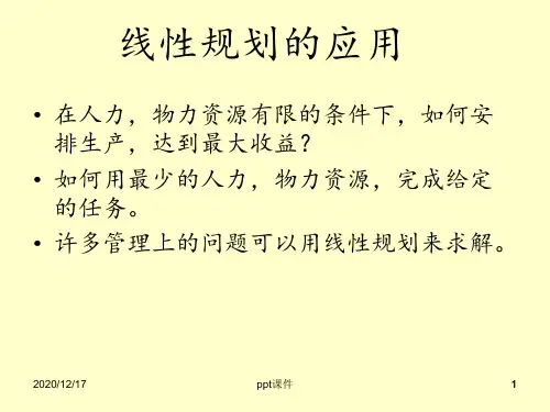 线性规划的标准化及图解法 ppt课件