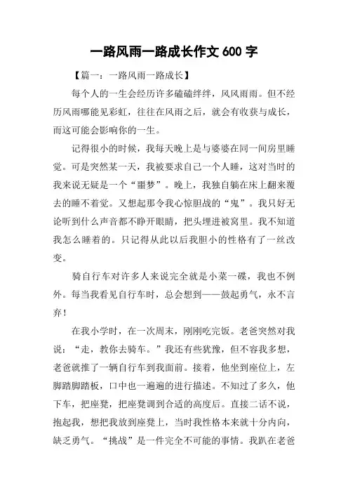 一路风雨一路成长作文600字