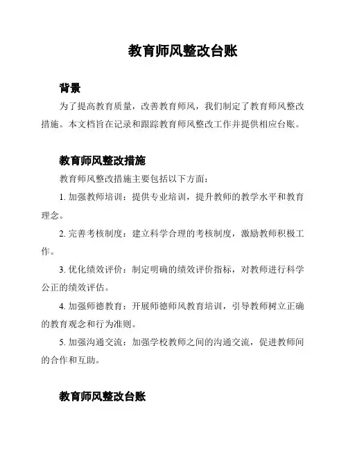教育师风整改台账