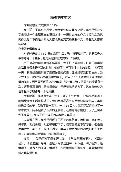充实的寒假作文