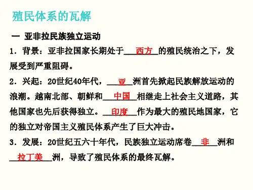 九年级历史与社会第五单元第四课亚非拉地区的发展课件