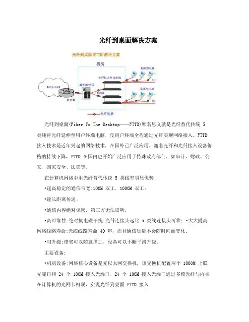 光纤到桌面解决方案