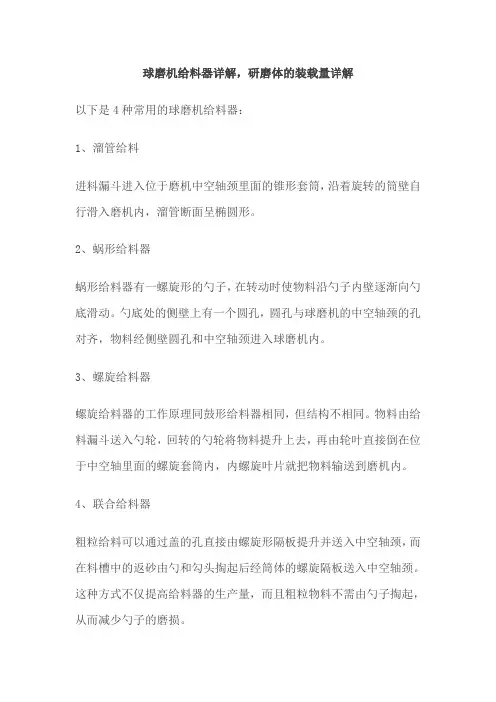 球磨机给料器详解,研磨体的装载量详解
