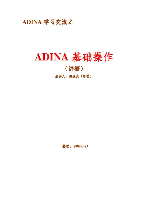 ADINA基础操作讲稿03版田亚光(苦苦).doc