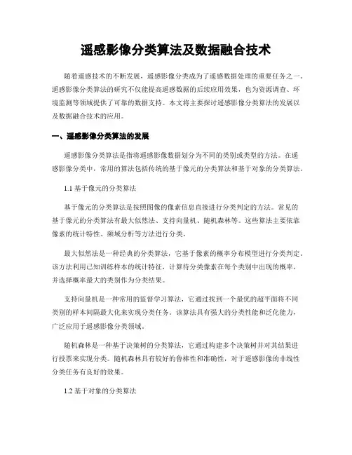 遥感影像分类算法及数据融合技术