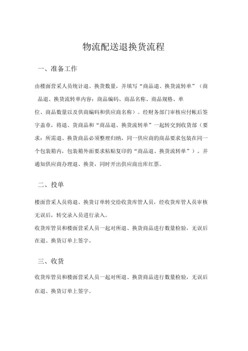 物流配送退换货流程