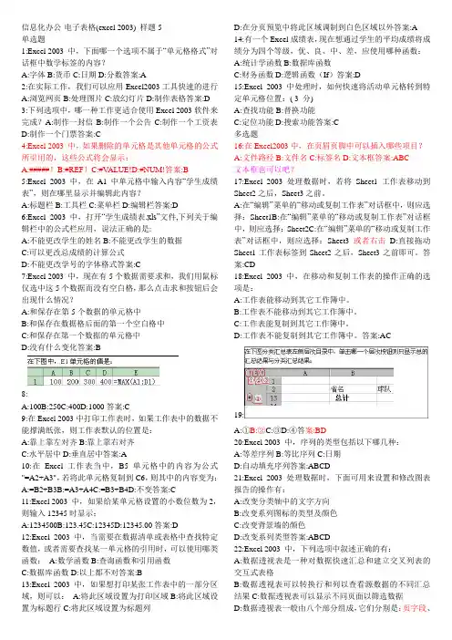计算机ceac考试复习题12套