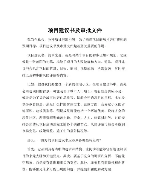 项目建议书及审批文件