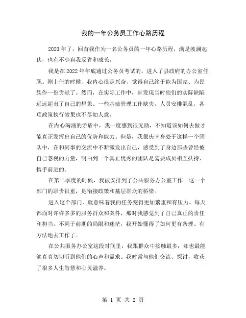 我的一年公务员工作心路历程