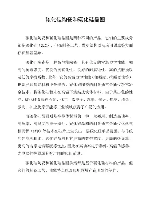 碳化硅陶瓷和碳化硅晶圆