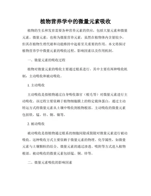 植物营养学中的微量元素吸收