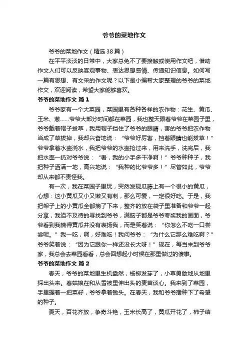 爷爷的菜地作文（精选38篇）