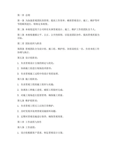 景观团队配合管理制度范本