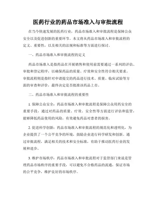 医药行业的药品市场准入与审批流程