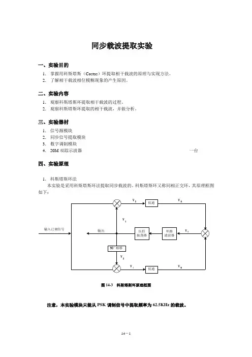 同步载波提取实验