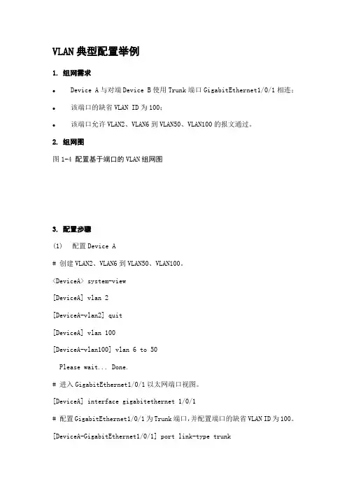 VLAN典型配置举例