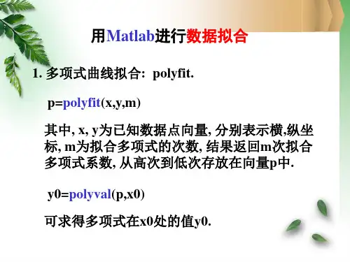 实验五 用Matlab数据拟合