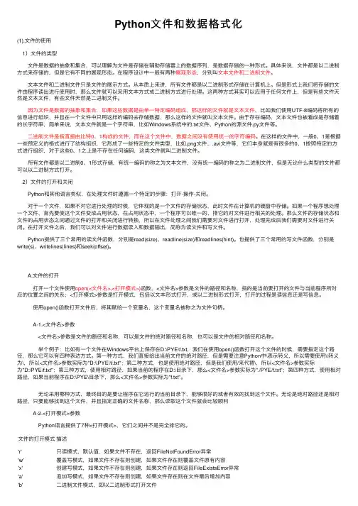 Python文件和数据格式化