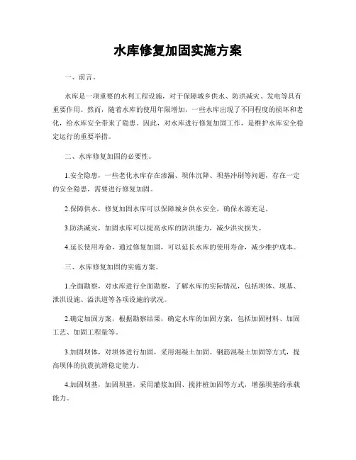 水库修复加固实施方案