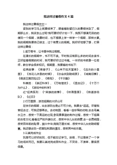 我这样过暑假作文4篇