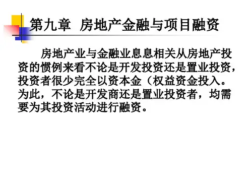 房地产金融与项目投资