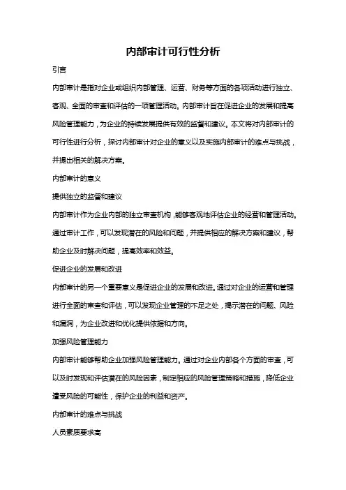 内部审计可行性分析