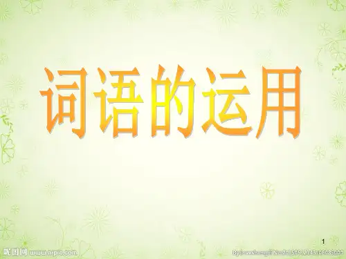 词语的运用ppt课件
