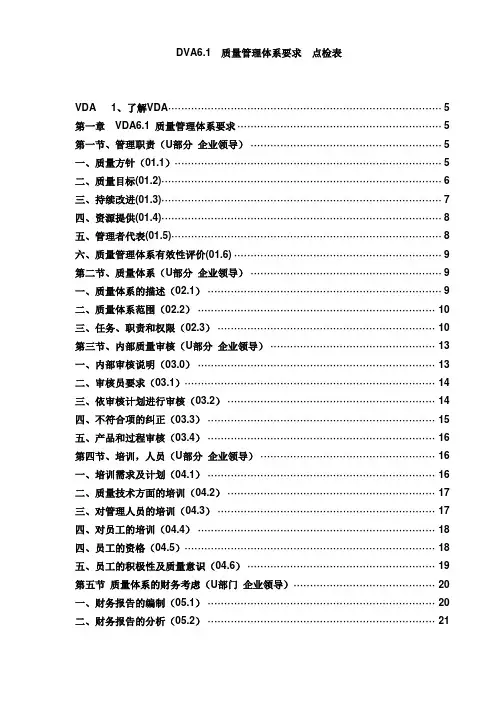 DVA6.1__质量管理体系要求__点检表