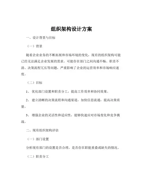 组织架构设计方案