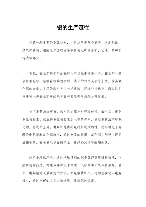 铝的生产流程