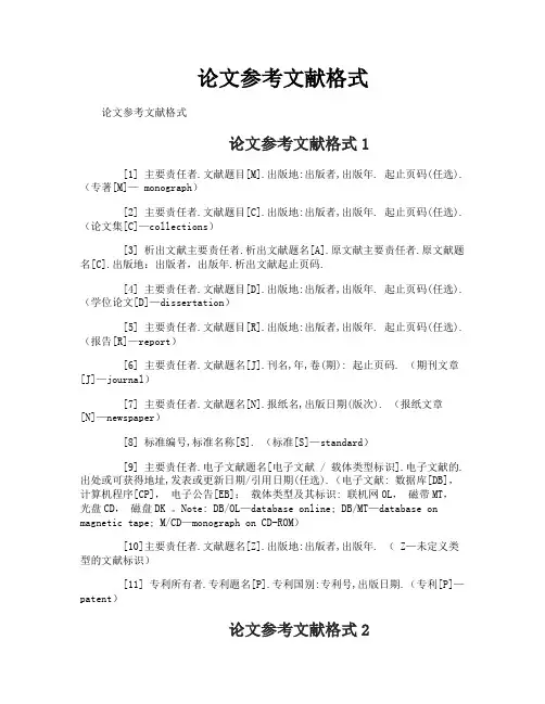 论文参考文献格式