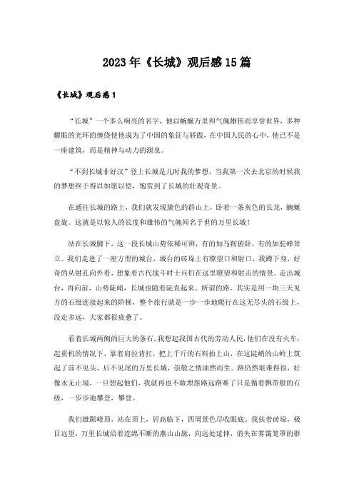 2023年《长城》观后感15篇_1