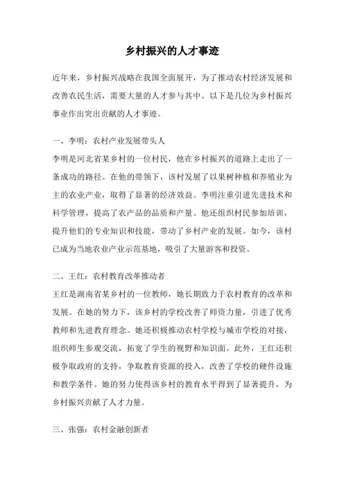 乡村振兴的人才事迹