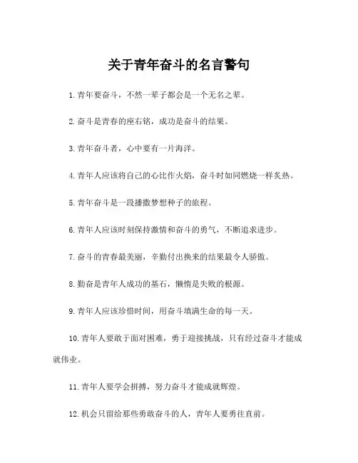 关于青年奋斗的名言警句