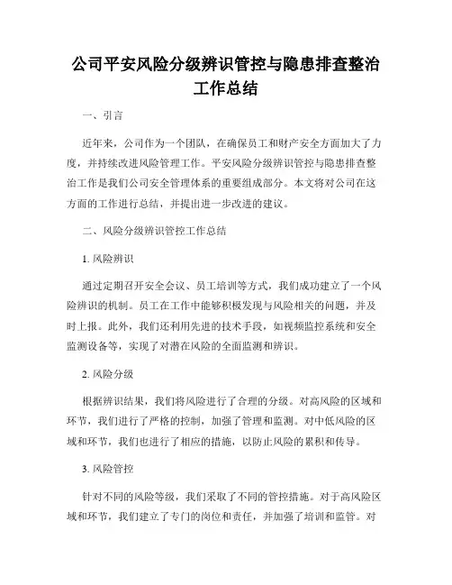 公司平安风险分级辨识管控与隐患排查整治工作总结