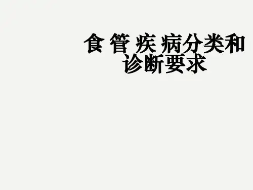 食管疾病分类和诊断要求